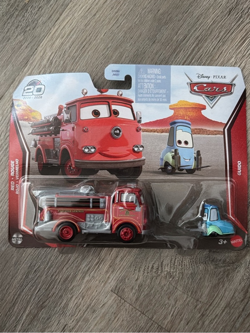 Disney Pixar Cars 2 Pack 20th anniversary Red and Guido